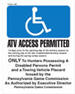 Access for Hunters with disabilities sign