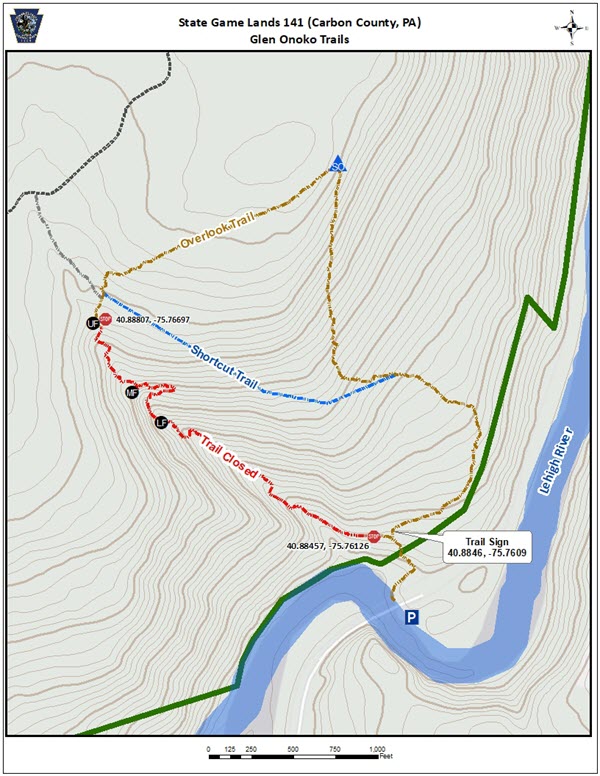 Glen Onoko Trail Map